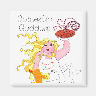 "Domestic Goddess" - Kissar kooken! Magnet