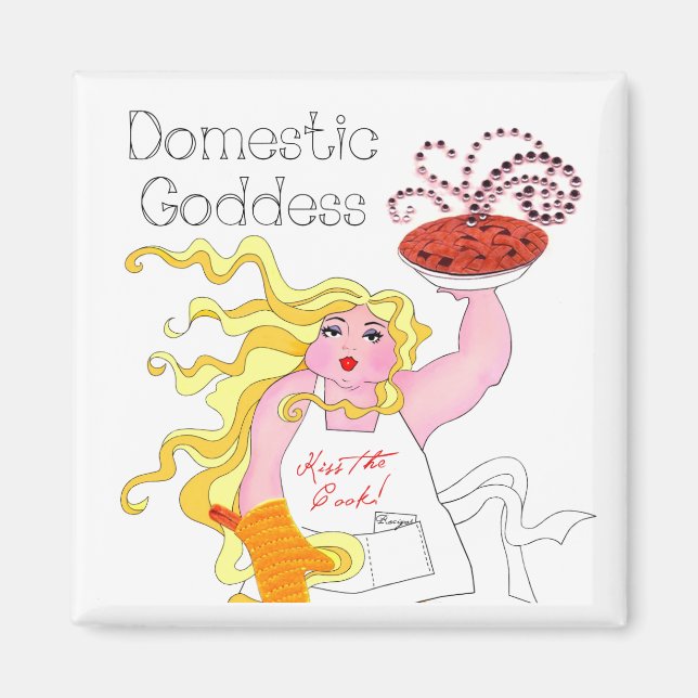 "Domestic Goddess" - Kissar kooken! Magnet (Framsidan)