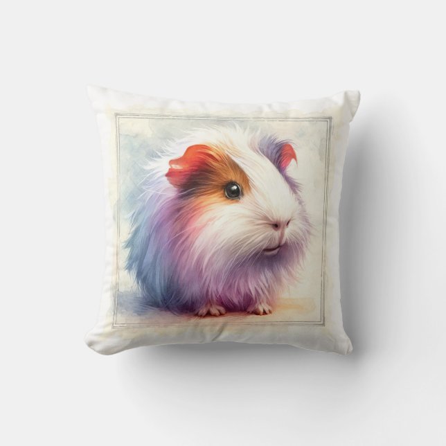 Domestic Guinea Pig AREF401 - Watercolor Kudde (Framsida)