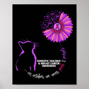 Domestic Våldet och bröstcancer Medvetenhet om can Poster