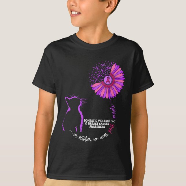 Domestic Våldet och bröstcancer Medvetenhet om can T Shirt (Framsida)