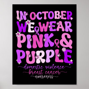 Domestic Våldet och bröstcancermedvetandehöjande m Poster