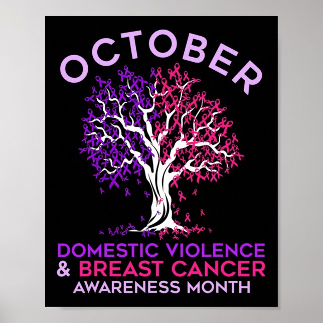 Domestic Våldet och bröstcancermedvetandehöjande m Poster (Framsidan)