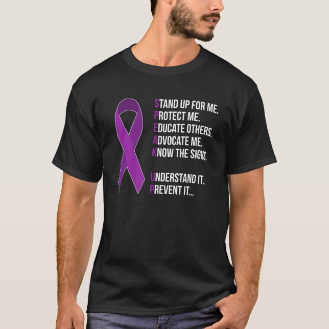 Domestic Våldsamhetens medvetande Överlevande tala T Shirt (Framsida)