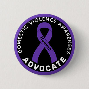 Domestic Violence Advocate Ribbon Black Button Knapp