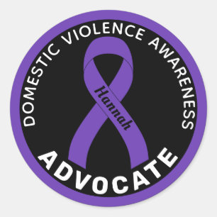 Domestic Violence Awareness advokat Ribbon Black Runt Klistermärke