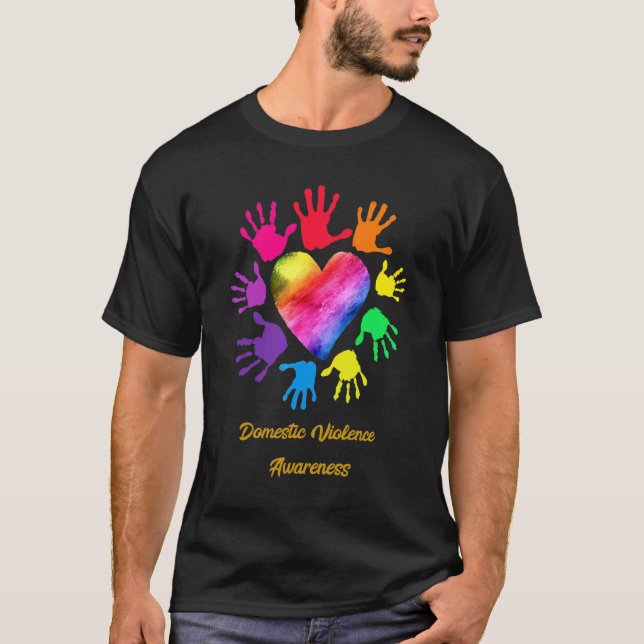 Domestic Violence Awareness Händer Domestic Violen T Shirt (Framsida)
