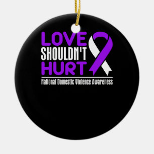 Domestic Violence Awareness - Kärlek borde inte O Julgransprydnad Keramik