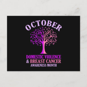 Domestic Violence Awareness Månad Oktobersupport Inbjudan Vykort