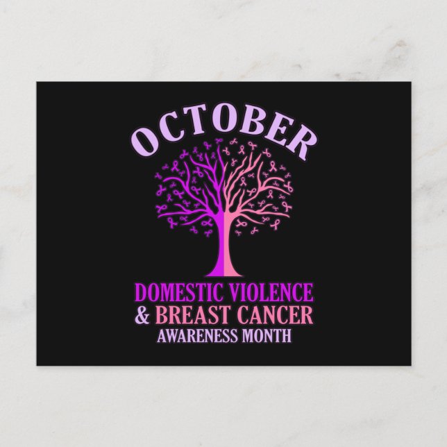 Domestic Violence Awareness Månad Oktobersupport Inbjudan Vykort (Framsida)