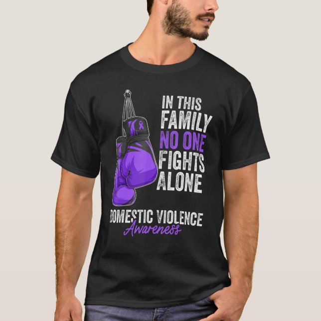 Domestic Violence Awareness Month Handskar Lila Ri T Shirt (Framsida)