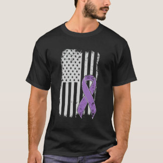 Domestic Violence Awareness Patriotic USA flagga R T Shirt