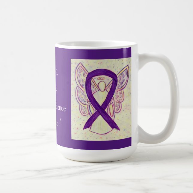 Domestic Violence Awareness Ribbon Anpassningsbar  Kaffemugg (Höger)
