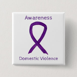 Domestic Violence Awareness Ribbon Anpassningsbar  Knapp