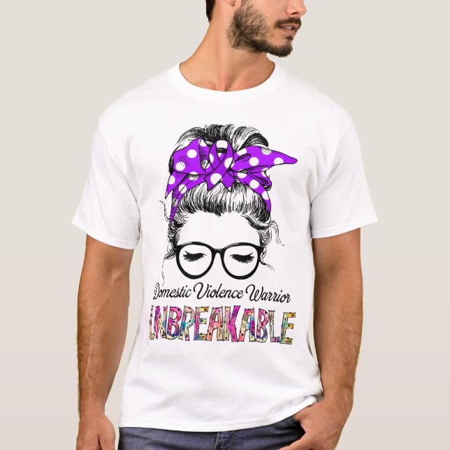 Domestic Violence Awareness Ribbon Support-gåvor T Shirt (Framsida)
