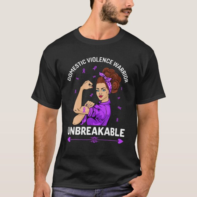 Domestic Violence Awareness Stop Violence End Sile T Shirt (Framsida)