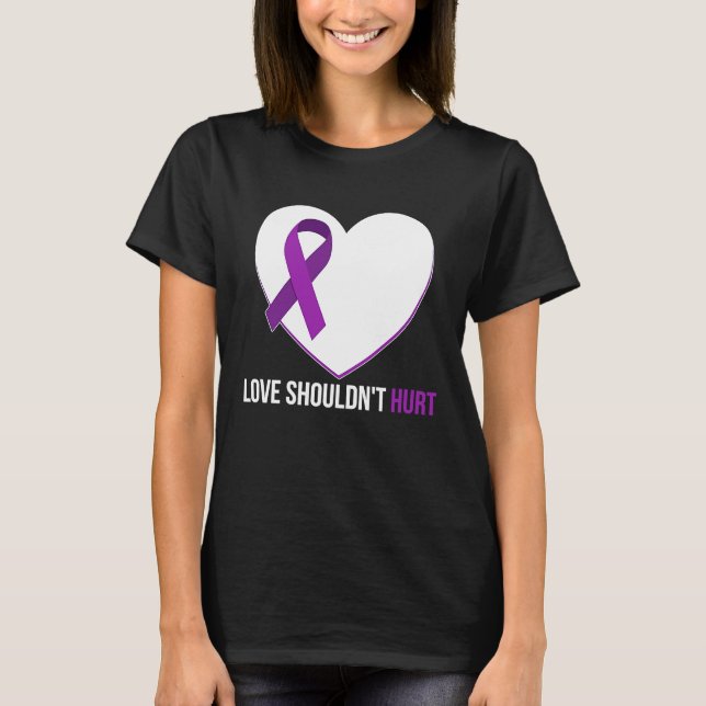 Domestic Violence Awareness Survivor  Heart T Shirt (Framsida)