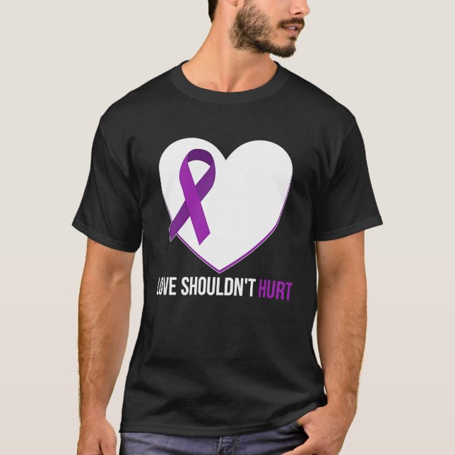 Domestic Violence Awareness Survivor  Heart T Shirt (Framsida)