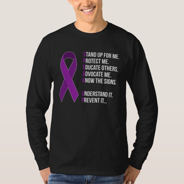 Domestic Violence Awareness Survivor  Speak Up T Shirt (Framsida)