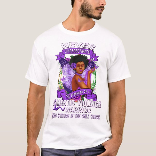 Domestic Violence Awareness Survivor Stop T Shirt (Framsida)