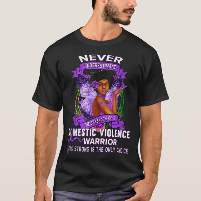 Domestic Violence Awareness Survivor Stop T Shirt (Framsida)