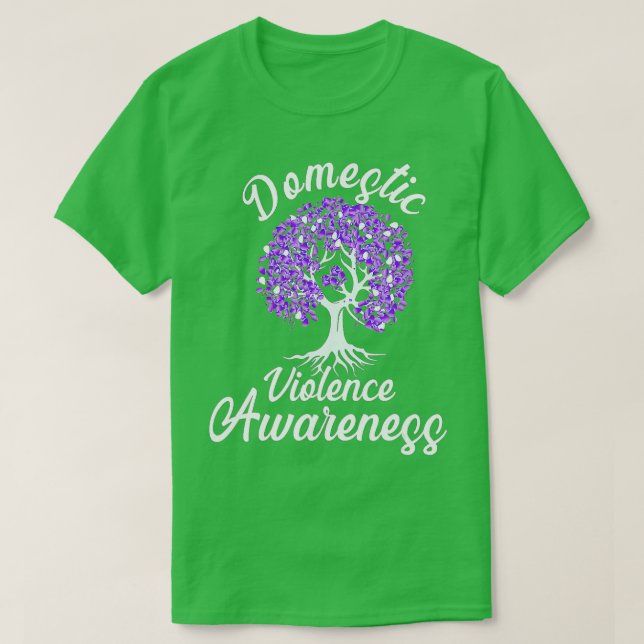 Domestic Violence Awareness Warrior Träd Skutt Gif T Shirt (Design framsida)