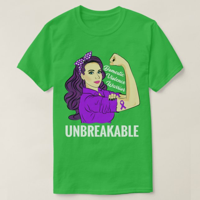 Domestic Violence Awareness Warrior Unbryable Su T Shirt (Design framsida)