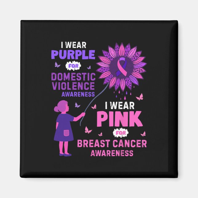 Domestic Violence Breast Cancer Awareness Magnet (Framsidan)