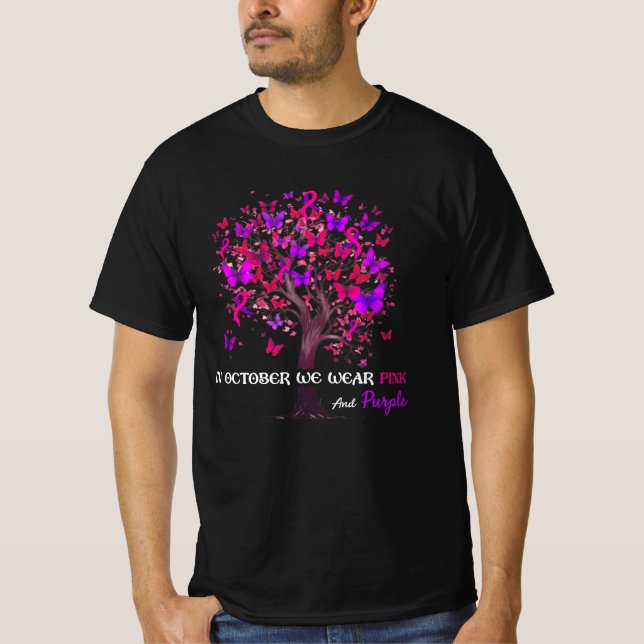 Domestic Violence Breast Cancer Awareness Month Ri T Shirt (Framsida)