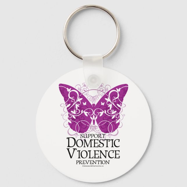 Domestic Violence Butterfly Nyckelring (Framsida)