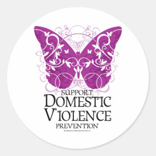 Domestic Violence Butterfly Runt Klistermärke