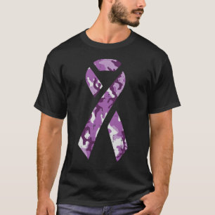 Domestic Violence Camo Lila Ribbon Awareness K T Shirt