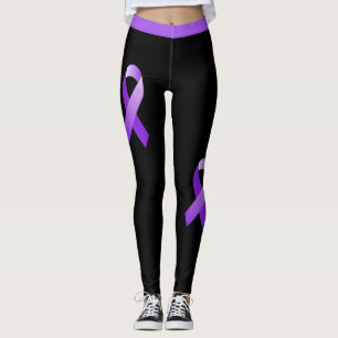 Domestic Violence DV Lila Awareness Ribbon Leggings