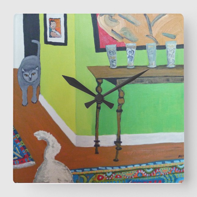 Domestic Violence Fyrkantig Klocka (Framsida)