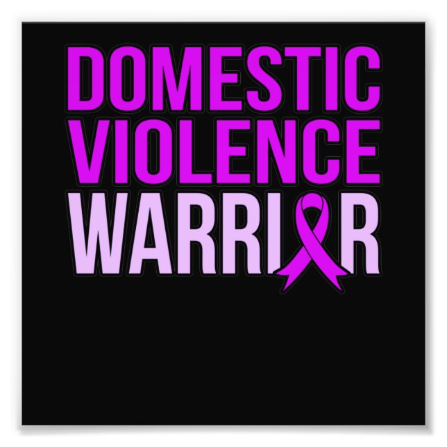 Domestic Violence Warrior Support Awareness Månad Fototryck (Framsidan)