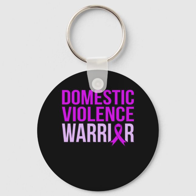 Domestic Violence Warrior Support Awareness Månad Nyckelring (Framsida)