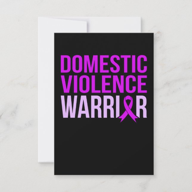 Domestic Violence Warrior Support Awareness Månad OSA Kort (Framsida)