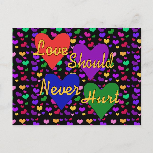 Domesticens medvetenhet om våld vykort (Framsida)