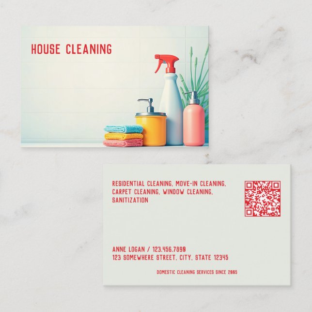 Domesticens Städning QR Visitkort (Fram/baksida)