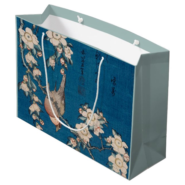 Domherre på en gråta körsbärsröd gren vid Hokusai (Baksidan Vinklad)