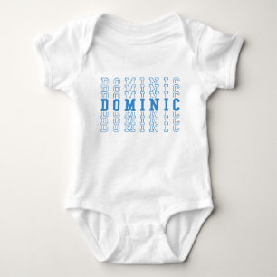 Dominic Blue Personlig Repeat Namn T Shirt