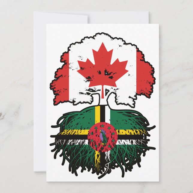 Dominica Dominican Canadian Träd Roots Flagga Inbjudningar (Framsida)