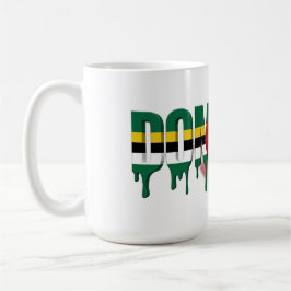 Dominica Drip Text | Karibisk flaggdesign | Fan Kaffemugg