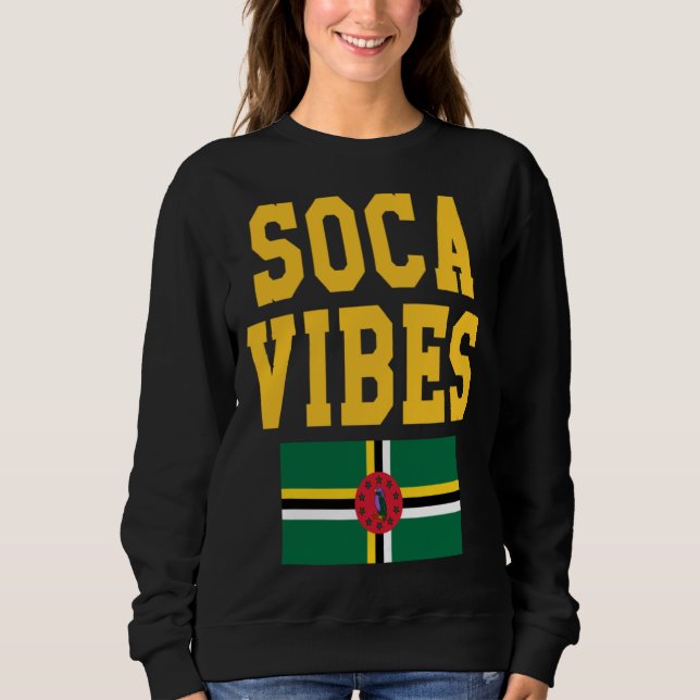 Dominica Flag Soca Vibes jouvert party Caribbean c T Shirt (Framsida)