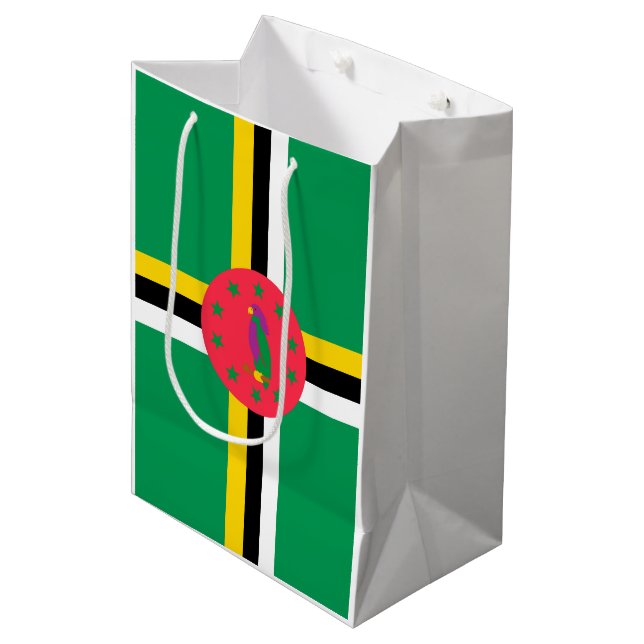 Dominica flagga (Framsidan Vinklad)