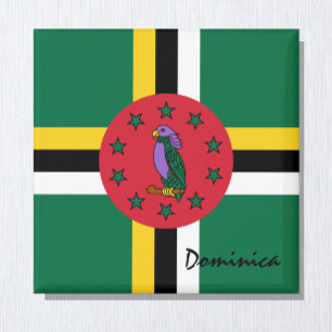 Dominica flagga & America helgdag/sportfantaster Magnet