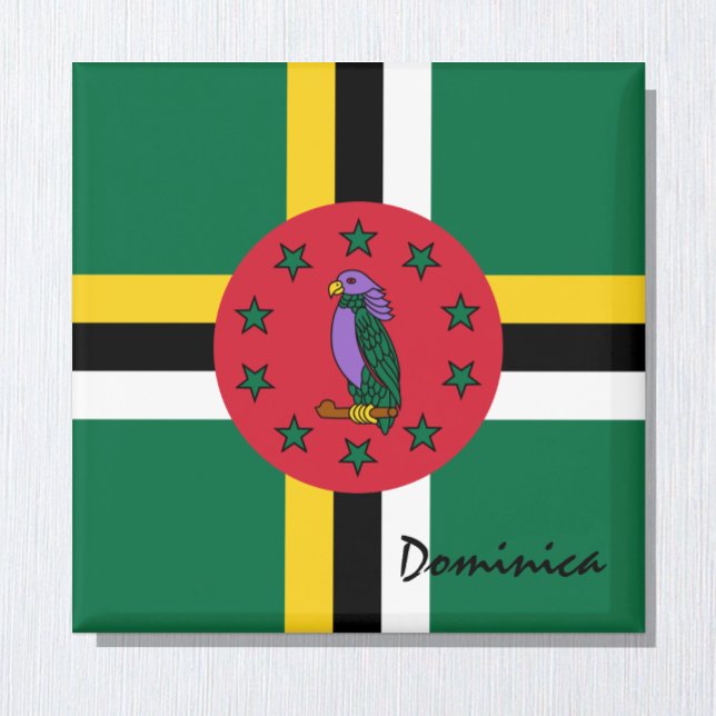 Dominica flagga & America helgdag/sportfantaster Magnet (Skapare uppladdad)