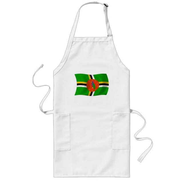 Dominica Flagga Apron Långt Förkläde (Framsidan)
