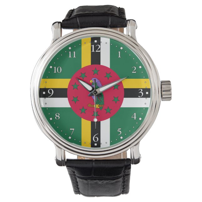 Dominica flagga armbandsur (Framsida)