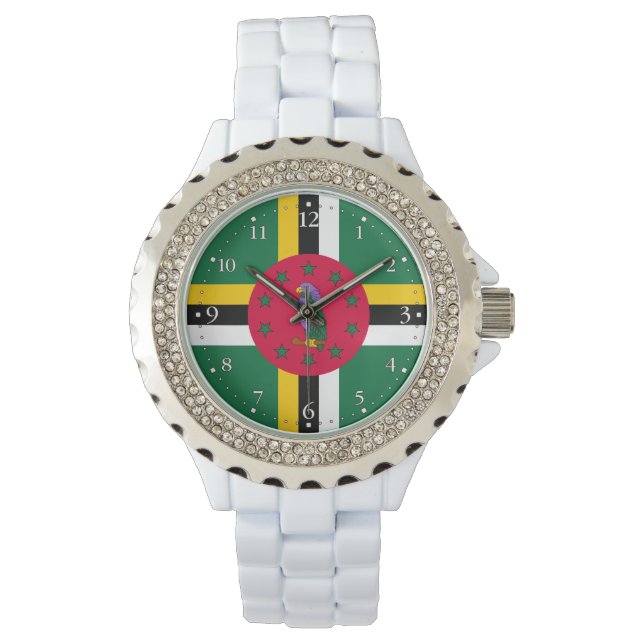 Dominica Flagga Armbandsur (Framsida)